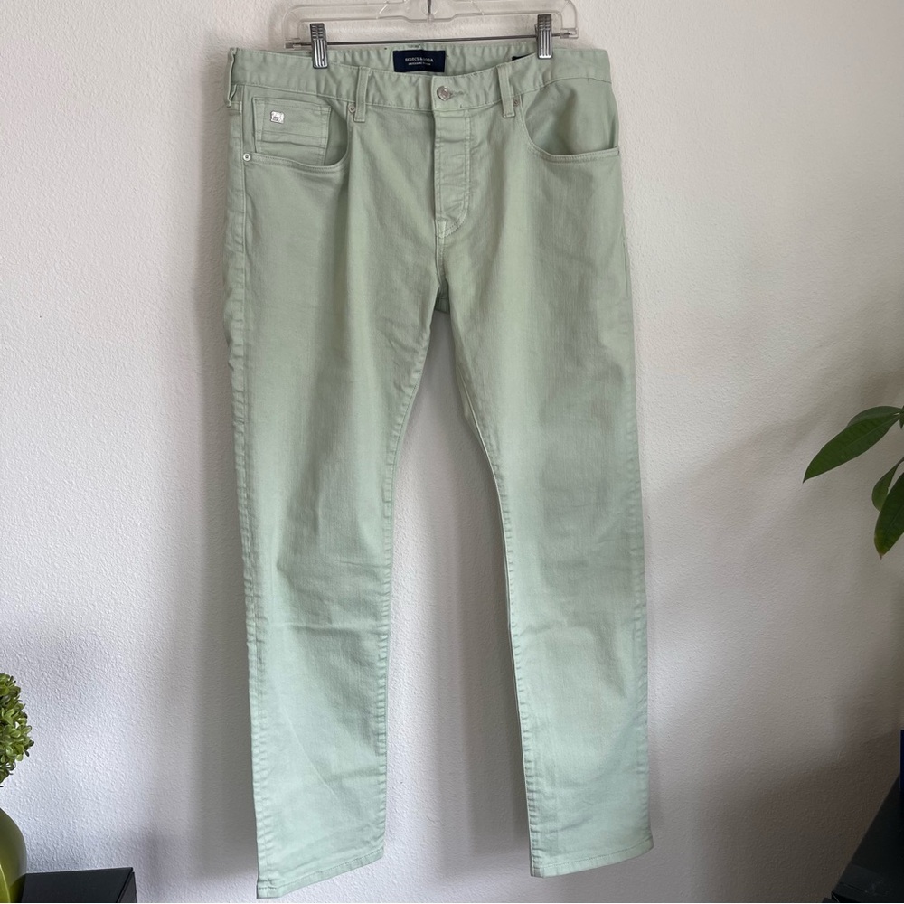 Scotch & Soda Men's Slim Jeans in Light Green